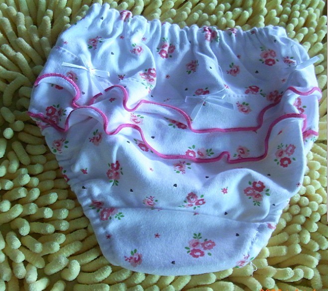 100% cotton laciness panties baby bread pants female child basic panties