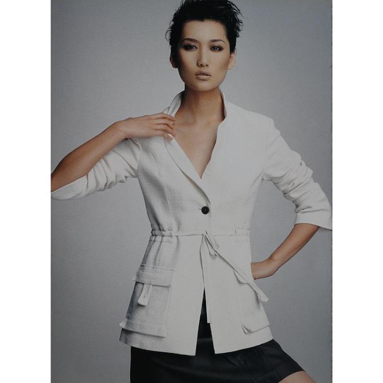 100% cotton leather strap ruffle V-neck beige military suit outerwear 2012