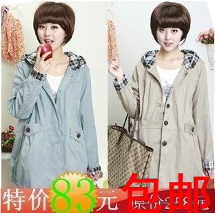 100% cotton plus size maternity outerwear maternity trench outerwear maternity clothing autumn top fashion