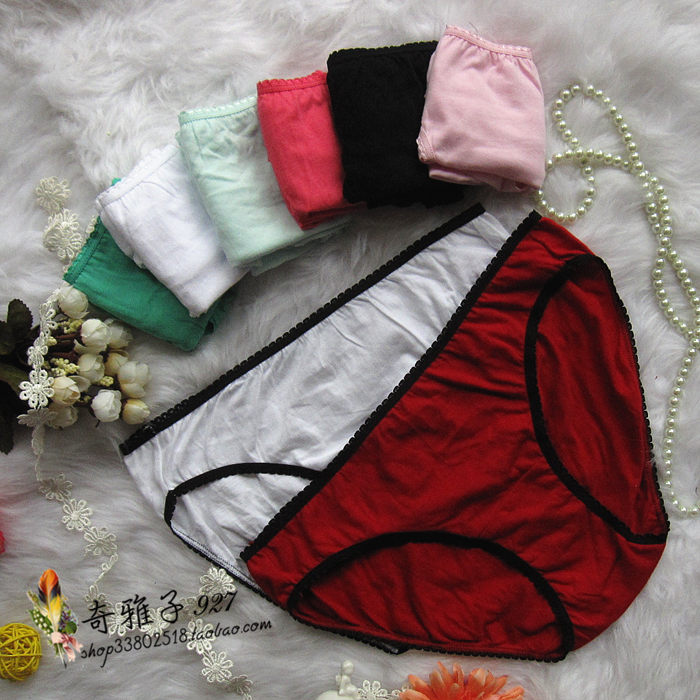 100% cotton plus size mm mommas solid color summer thin women's trigonometric panties