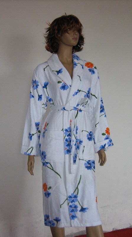 100% cotton print terry bathrobe bathrobes sleepwear lounge