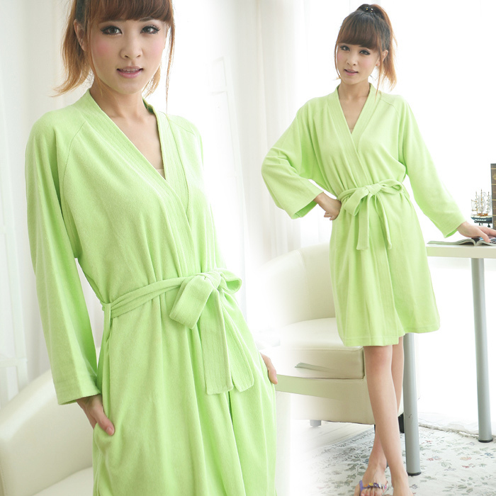 100% cotton short design toweled bathrobes thin towel robe female bathrobe plus size available