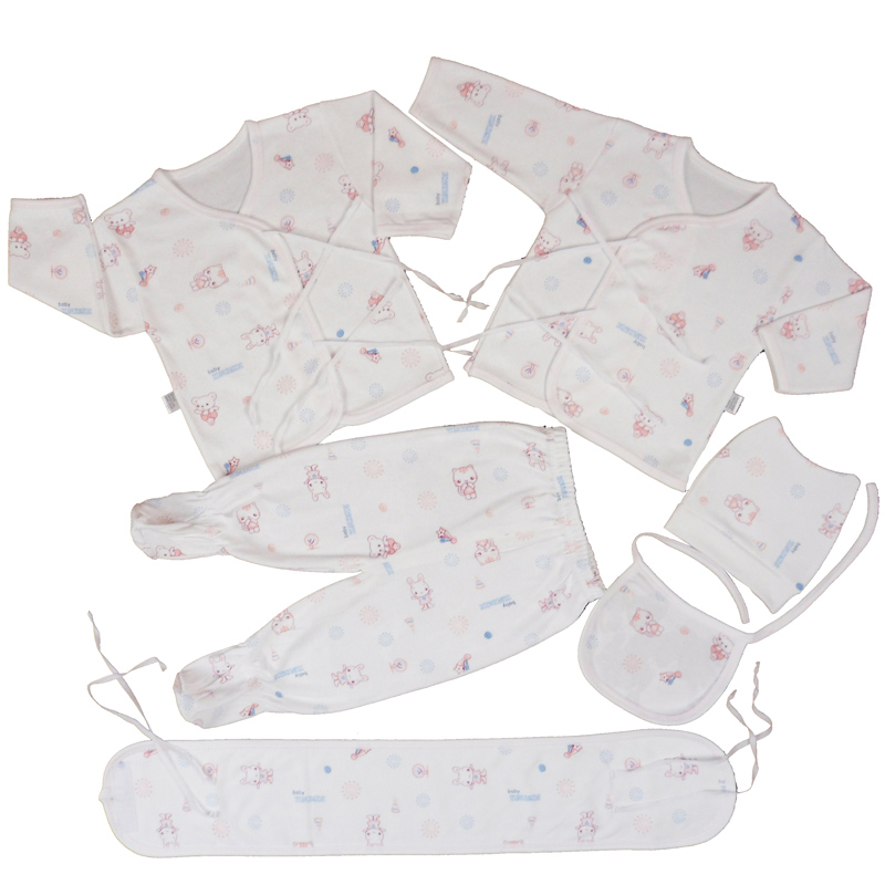 100% cotton spring and summer newborn underwear baby long johns long johns hat baby supplies 100% cotton 6 piece set