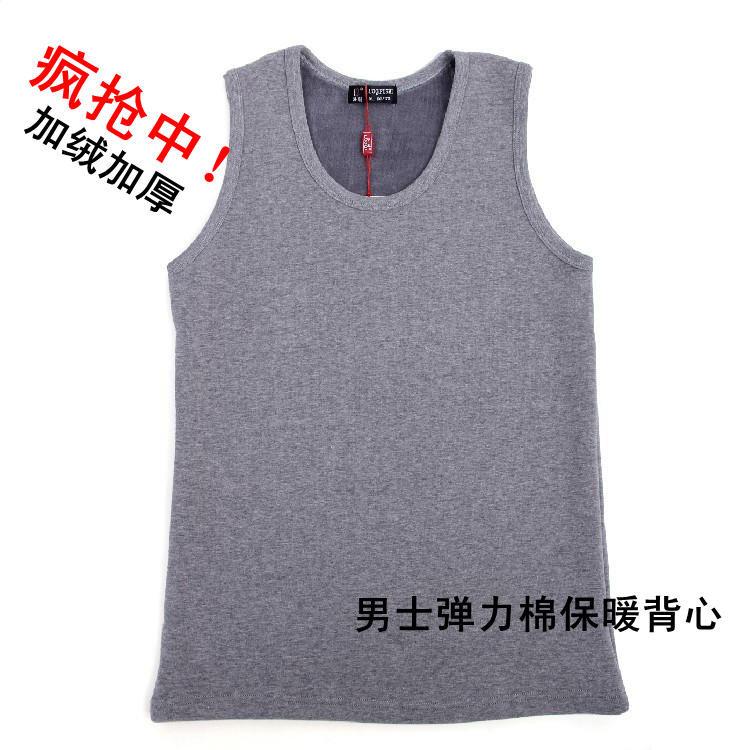 100% cotton thermal vest male wool cashmere thermal underwear thickening plus velvet thermal elastic internality vest upperwear