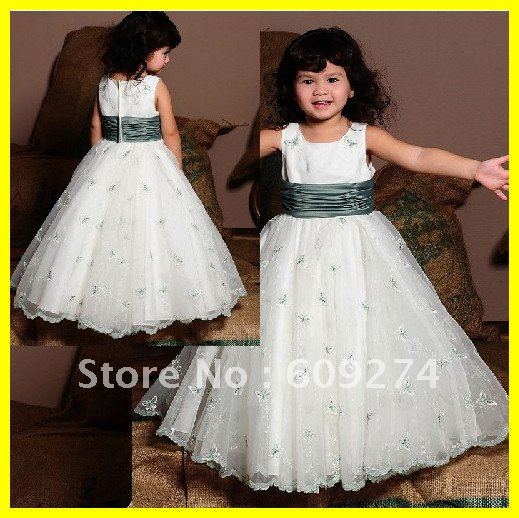 100% Guarantee 2012 Custom Off The Shoulder A line Flower Girl Dresses Lace Ruched White Princess Flower Kid's Dress