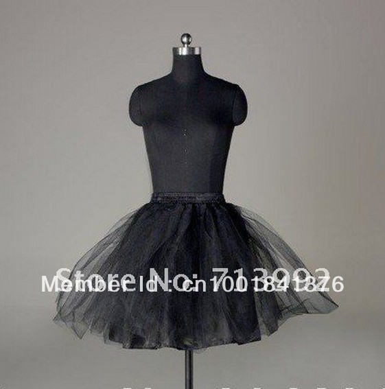 100%Gurantee Wholesale Retail Instock Short Crinoline Black Tulle Bridal Underskirt Mini Skirt Underwear Girl Petticoat P22