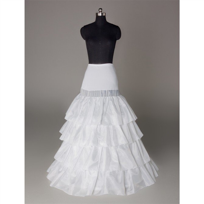 100% Gurantee Wholesale & Retail Instock Wedding Crinoline Adjustable Bridal Underskirt  A-line 4 Layers Underwear Petticoat P01