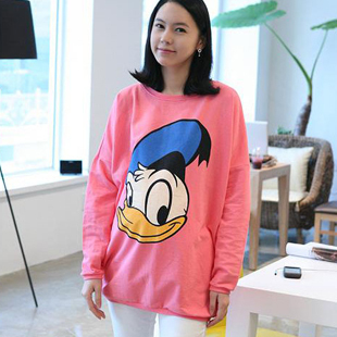 100% month of cotton clothes plus size cotton long-sleeve 100% autumn and winter cartoon sweatshirt spring and autumn maternity