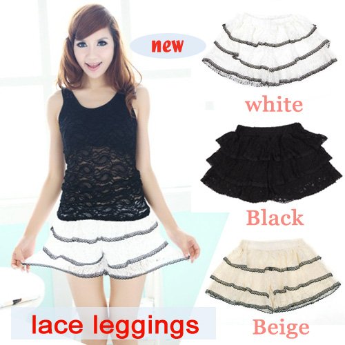 100% Nylon lace safty leggings pants  for women