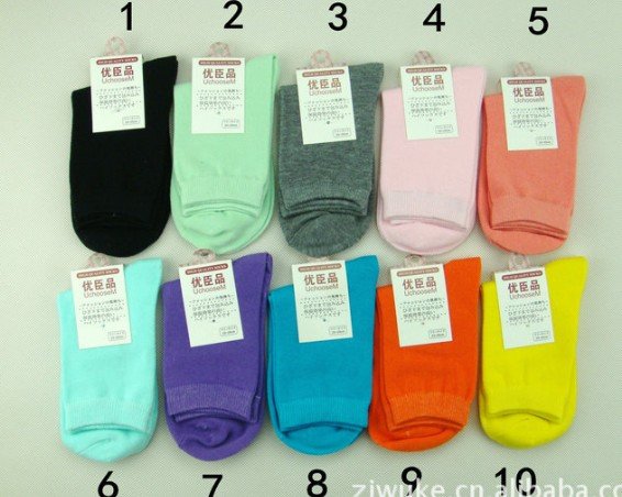 100 pairs 4 pattern 40 colors to choose Cotton Womens sporsts Fashion  Ankle Crew Slipper Socks