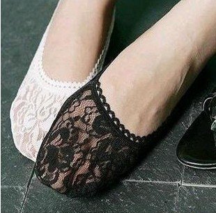100 pairs/lot Lady White/ Black Lace Ankle Socks Sox Invisible Soxes Sock Anklet Free Shipping