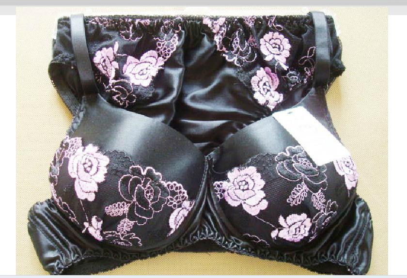 100% pure silk underwear bra pants silk, the delicate silk brief sets black 2