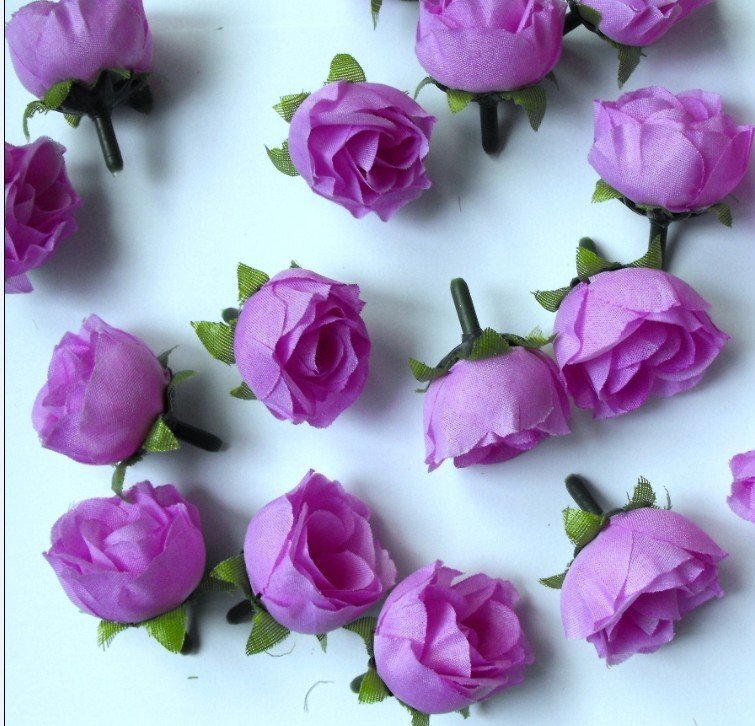 100 Purple Silk flower head rose wedding decoration Free Shipping