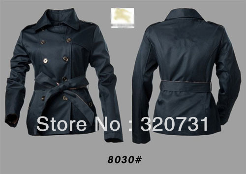100% Quality Guarantee! 2013 Fashion Brand Bur Short Slim Fit  Double Breasted Spring Trench Coat/Hot Designual Outerwear #8030