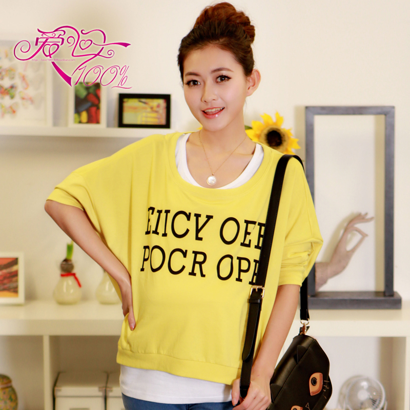 100% y149 love maternity t-shirt maternity clothing spring fashion design casual loose short version of maternity top