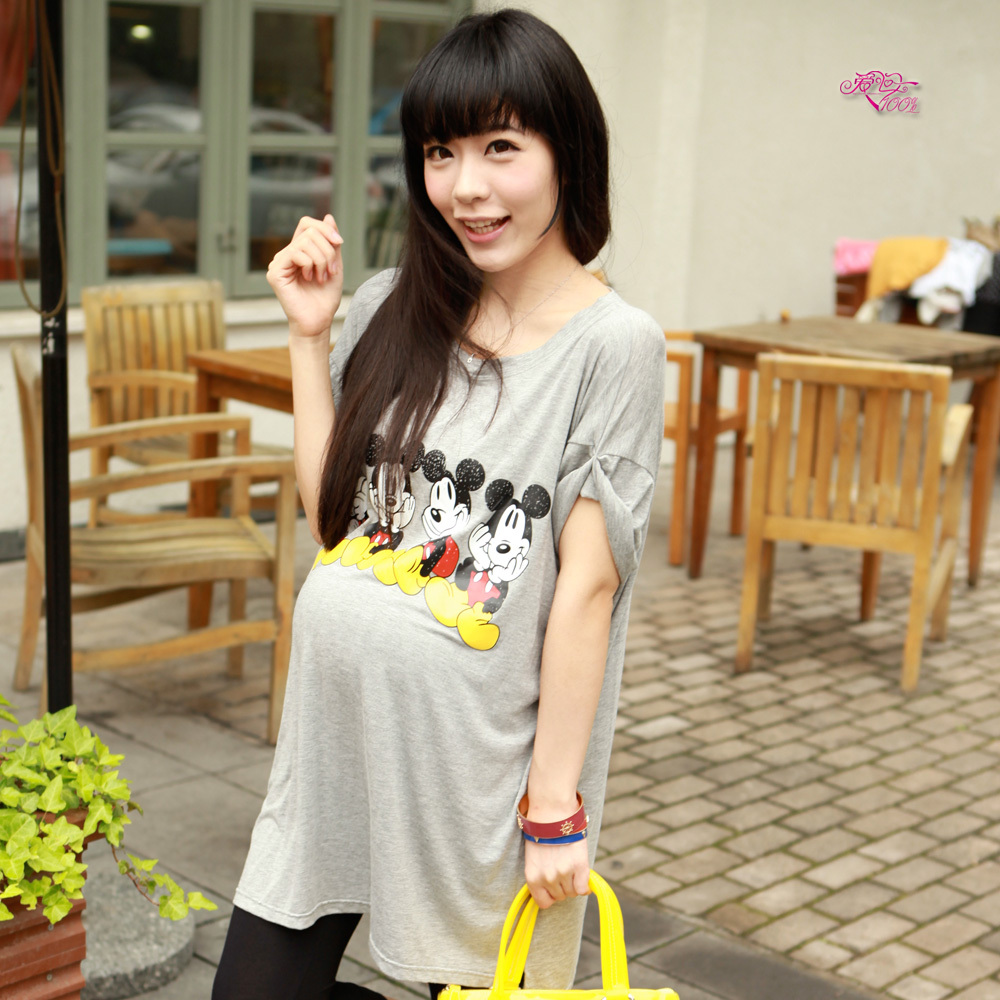 100% y20 love summer maternity clothing MICKEY mouse print maternity t-shirt loose top