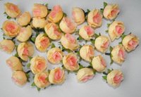 100 Yellow red core Silk flower head rose wedding decoration Free Shipping