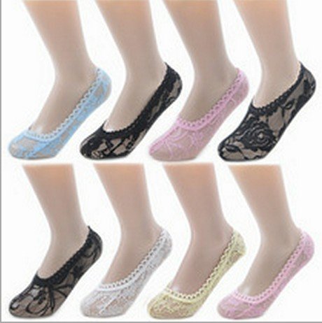 1000pairs/lot Summer Lace invisible socks for Women short Lace sox  sock Free shipping 6 colors 183