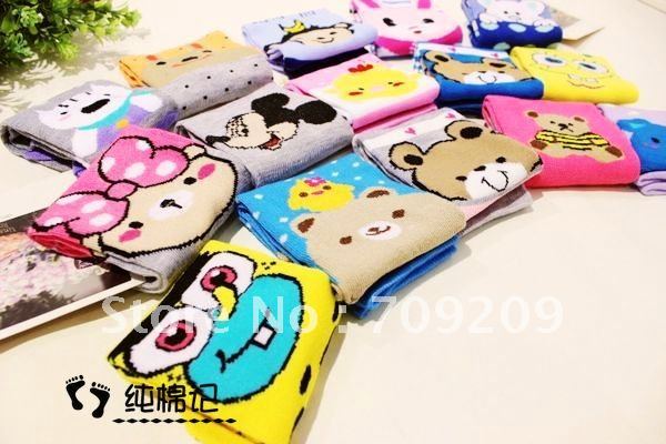 100pair/lot Ms. Korea cute socks cotton socks socks short paragraph cartoon socks 8108 free shipping colour Sent at random