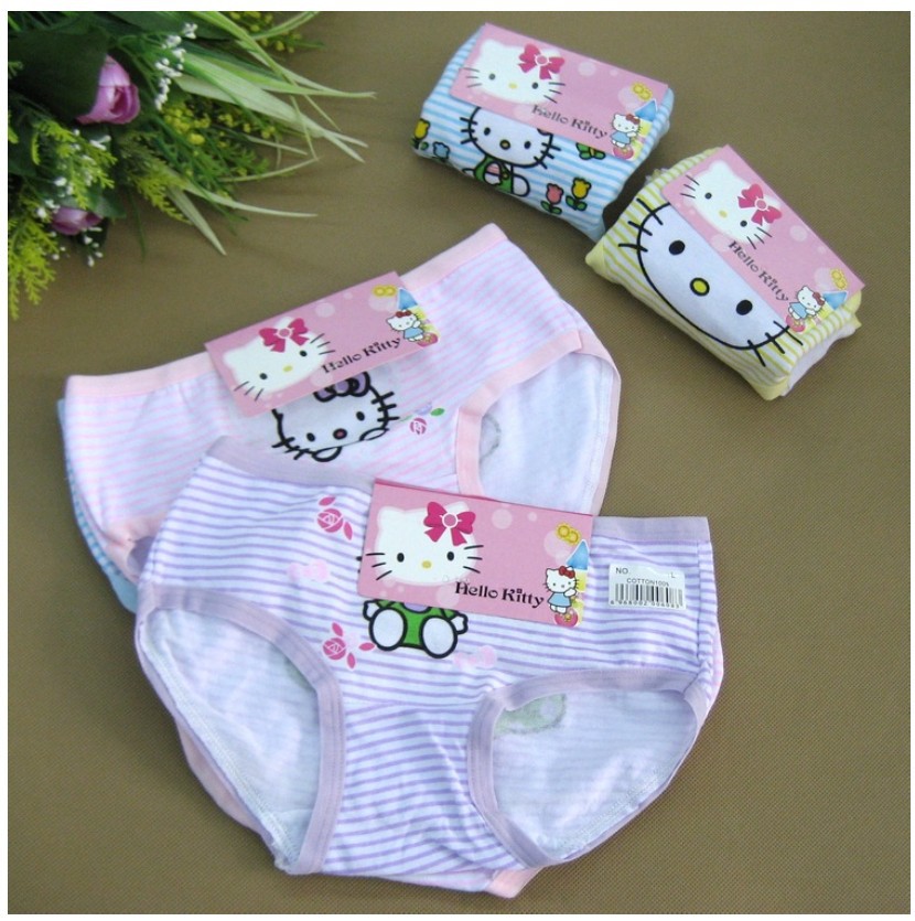 100pcs hello kitty baby underwear Children Panties hellokitty free shipping 3-10years old baby accessories lovely underwear