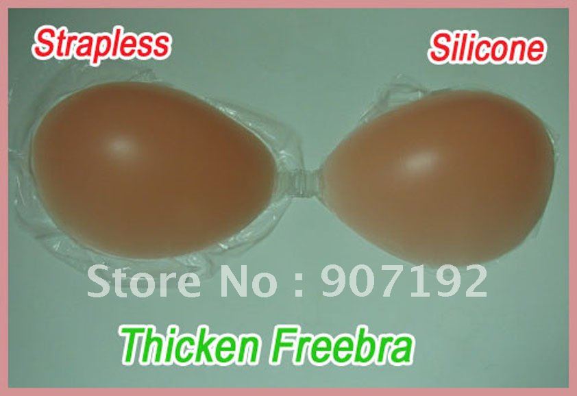 100pcs/lot 100% NEW Thicken SNude Strapless Self Adhesive Silicone A B C D Cup New Un Bra thicken(Retail packaging)