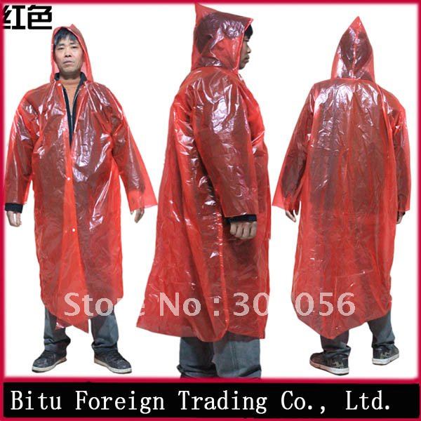 100pcs/lot Free Shipping 140G 0.06mmRepeated use of disposable thickeest raincoat H005