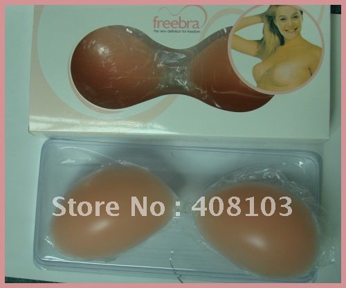 100pcs/lot  free shipping, Nude Strapless Self Adhesive Silicone A B C D Cup New Un Bra silicone bra (Retail packaging)