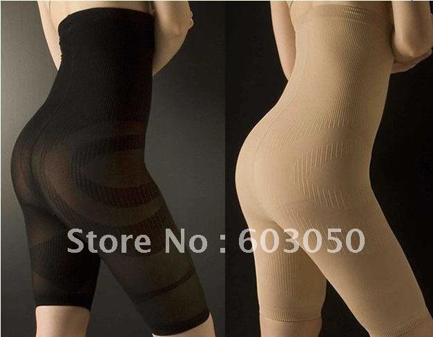 100pcs/lot Free Shipping Seamless High Waist Slimming Pant, L&XL, Black&Beige, Opp Bag Package