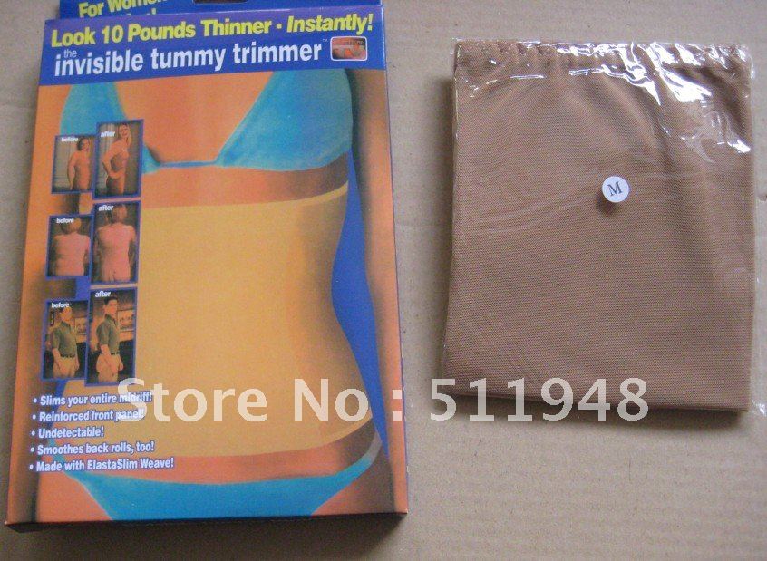 100pcs/lot  Invisible Tummy Trimmer Slimming Belt Body Trimmer,Beige / Black,by DHL (Retal packaging)