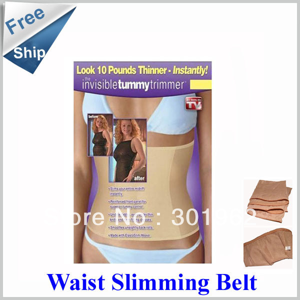 100pcs/lot Invisible Tummy Trimmer Slimming Belt Body Trimmer Waist Slender Belt (OPP bag)