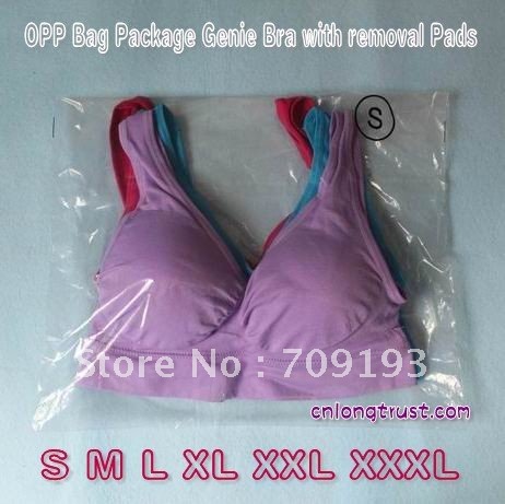 100sets = 300pcs DHL free shipping OPP Bag Package Genie Bra with removal pads with mixed sizes