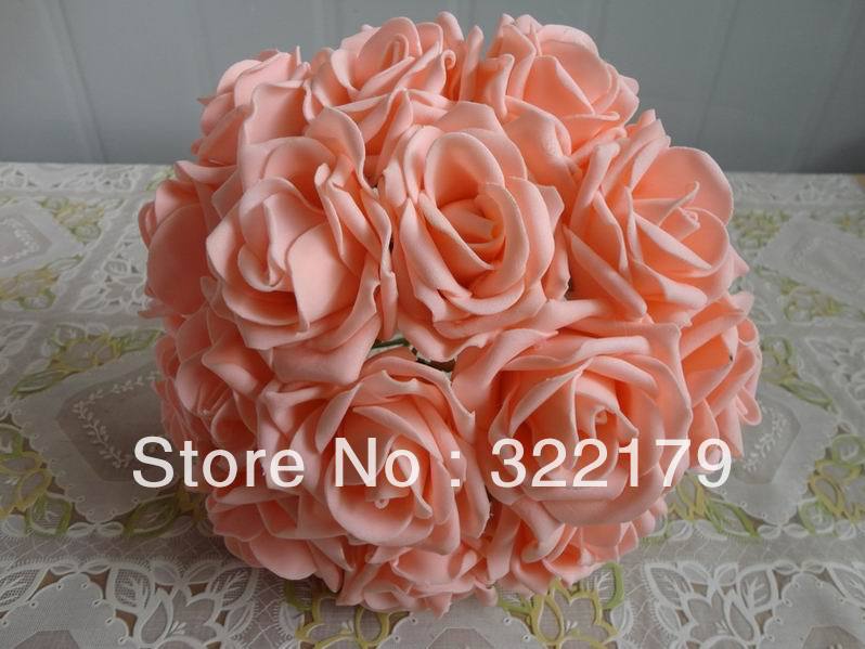 100X Fake Flowers Pink Roses Bridal Bouquet Artificial Floral Wedding Arrangement Centerpiece Crafts Flowers Wholesale Lots