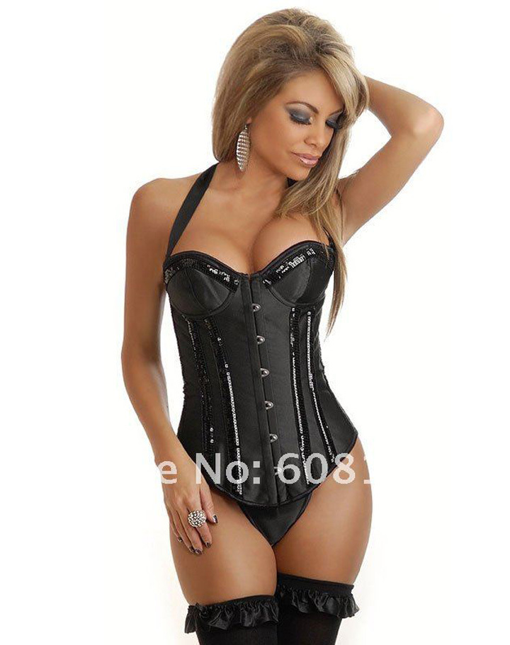 1012 black Dropshipping Women intimates sexy lingerie satin corset
