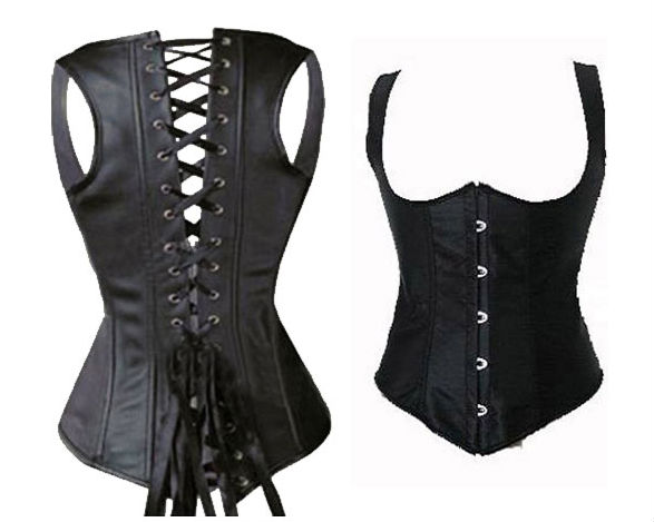 1013---Hot Sell Women Sexy Plus Size Black Gothic Burlesque Underbust Waist Cincher Corset Bustier Basque Best Price