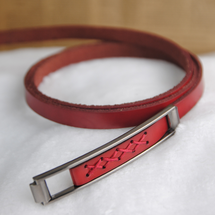 1014 women's cowhide fashion thin belt decoration tieclasps genuine leather strap Women all-match 55g