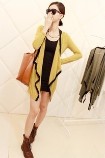 1045 fashion medium-long casual irregular turn-down collar cardigan cape outerwear sweater