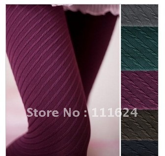 #1052 thin velvet three-dimensional twist slanting stripe thickening pantyhose socks stockings women's socks free shipping