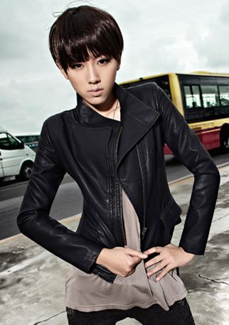 106 Free shipping 2013 newest women euro big brand style PU faux leather clothes coat two pockets outwear jacket clothing