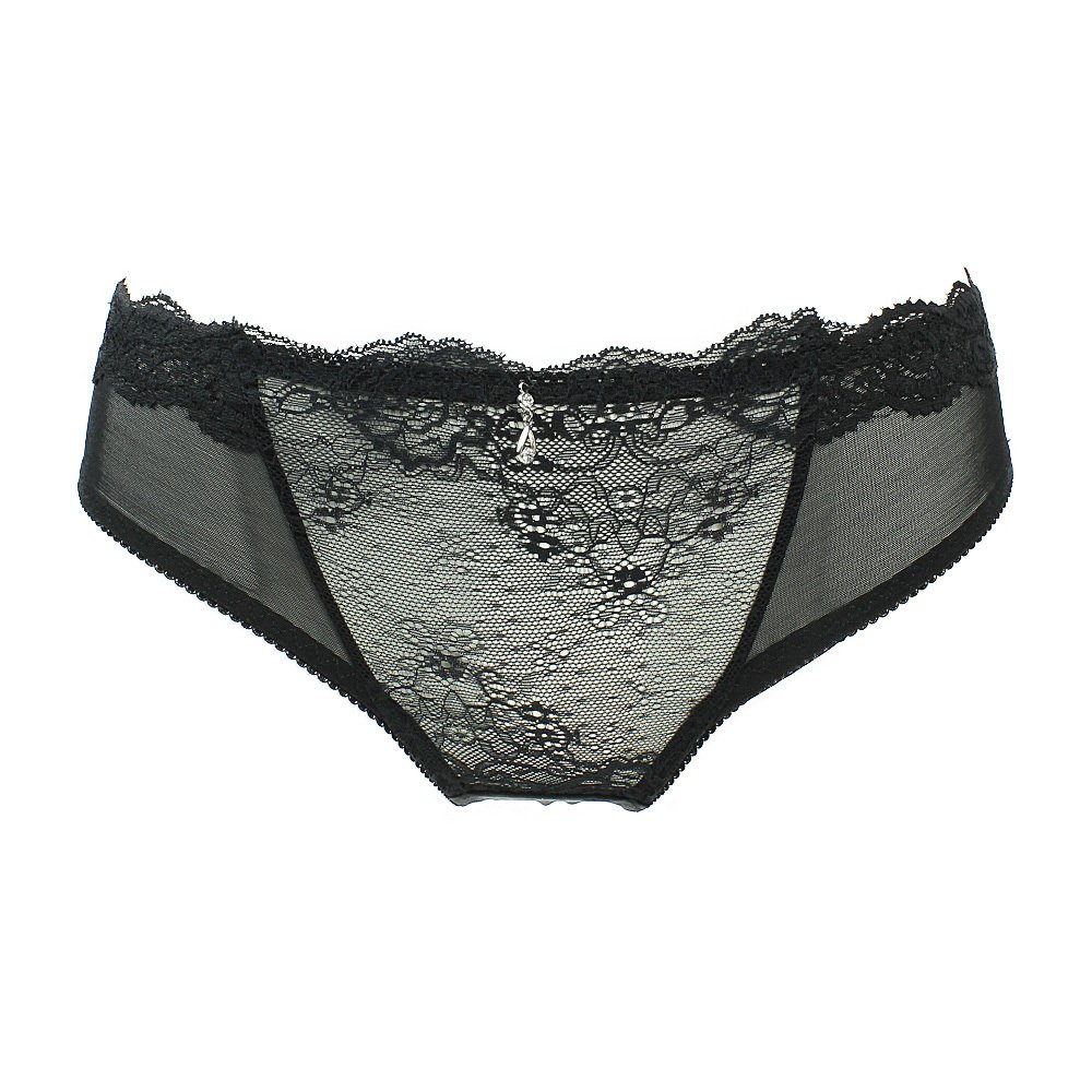 1076p ultra-thin sexy translucent panties soft yarn gauze lace plus size trigonometric women's underwear