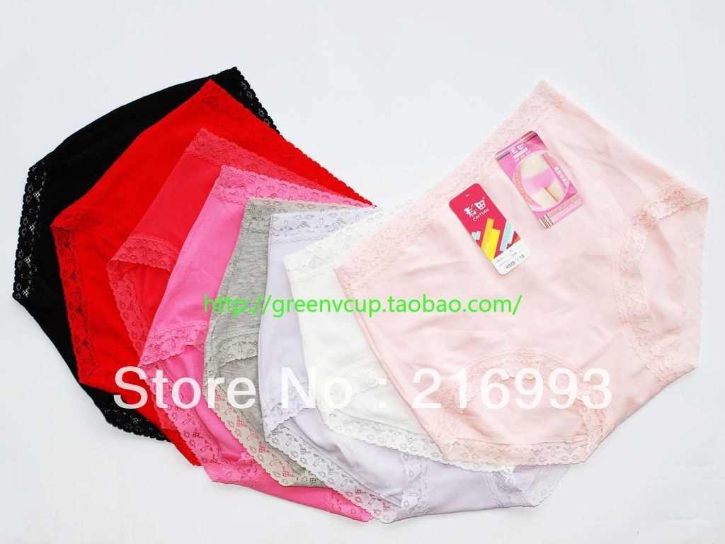 1098 lace 100% cotton women high-waist boxer antibiotic breathable panties