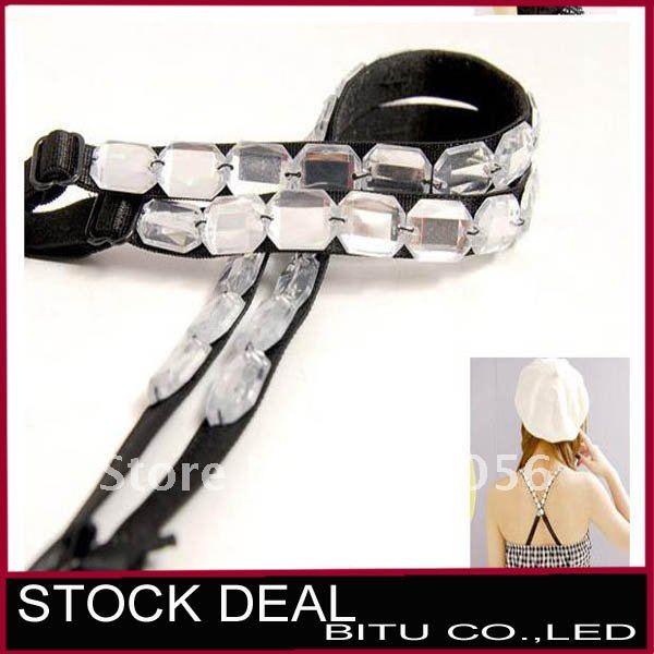 10Pair/lot Free Shipping/Fashion Acrylic diamond bra straps G037p