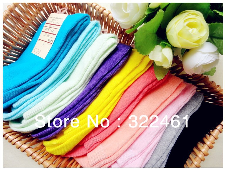 10pairs/lot Socks Shop Online Autumn Bright Color 100 Cotton Socks Women  16 colors option~~free shipping by CPAM