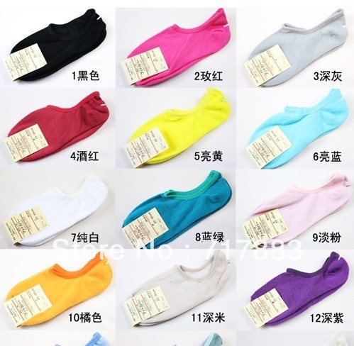 10pairs /lot wholesale A009 socks multicolour women's 100% cotton sock shallow mouth invisible sock slippers free shipping