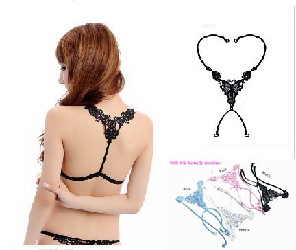 10pcs/lot Butterfly Bra strap with Rhinestone Butterfly baldric sexy bra strap invisible Bra Belt summer underwear