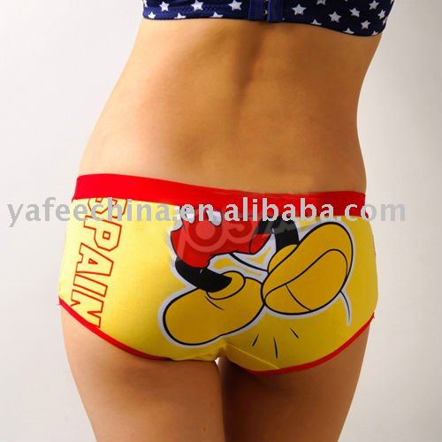 10pcs/lot ,Free shipping ! New Cartoon Mickey Underwear Brief Woman's Boxer Shorts  93% Cotton+ 7% Spandex CL511