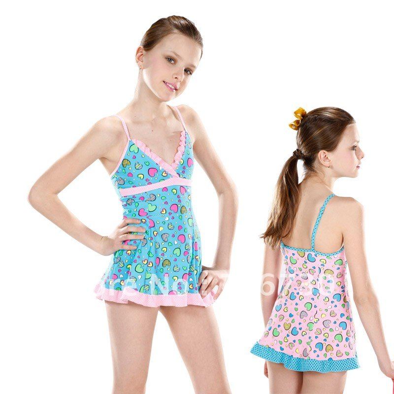 (10Pcs/Lot) Free Shipping Wholesale 2012 New High Quality Children's/Kids Swimsuit,Lovely Girl Pink One-Piece Swimwear 6-14year