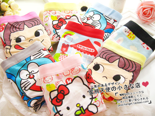 10pcs/lot Peach cartoon women's 100% cotton panties 100% cotton panty female pill rabbit peko