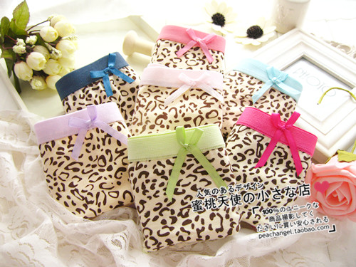 10pcs/lot Sexy leopard print small broad-brimmed women's 100% cotton panties 100% cotton panties female panty