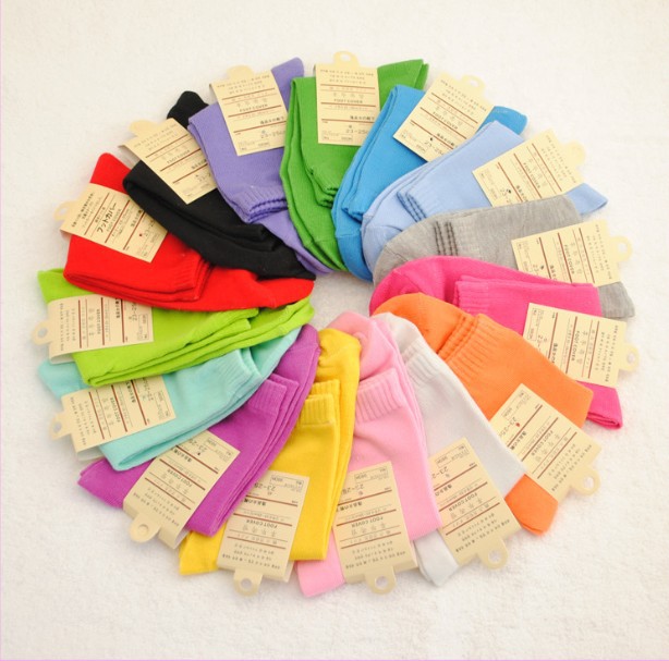 10pcs/lot  Socks  wholesale  women's solid color cotton socks candy color knee-high sock fashion socks