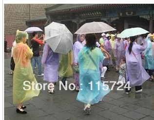 10pcs/lot Travel essential Unisex transparent disposable raincoat